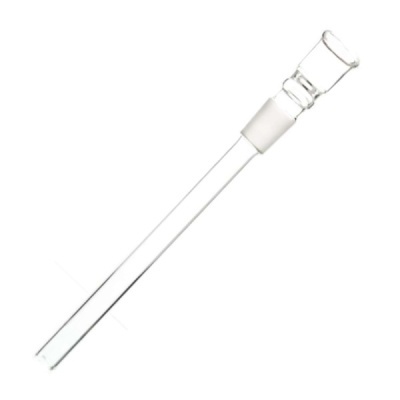 Cano de vidro transparente com encaixe branco para cachimbo
