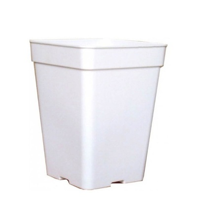 Vaso de planta quadrado branco de plástico