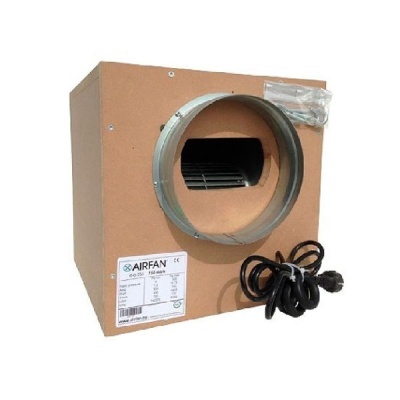 Ventilador de extracao Airfan EO-150 em caixa de madeira com entrada metálica