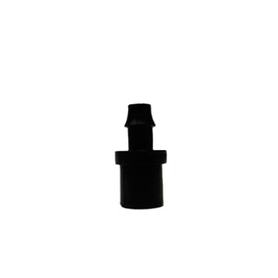 Conector de mangueira preto de plástico com secção achatada