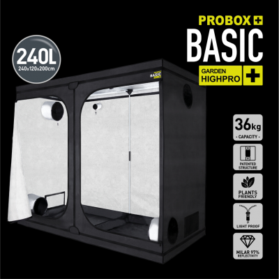 Tenda de cultivo PROBOX BASIC Garden Highpro preta e cinza