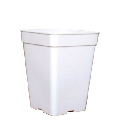 Vaso quadrado branco de plástico