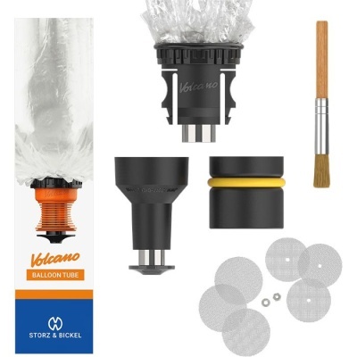 Conjunto de acessórios para dispositivo Volcano com tubo balão, peças plásticas, escova e redes metálicas