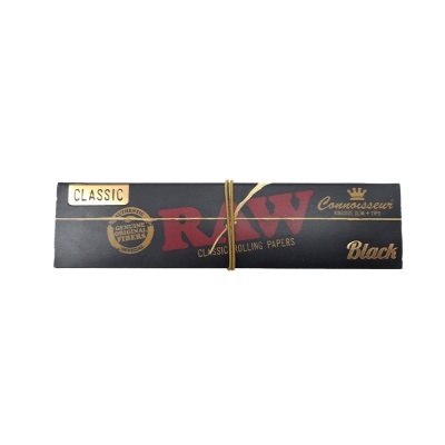 Estojo preto de papel de enrolar RAW Classic com elástico