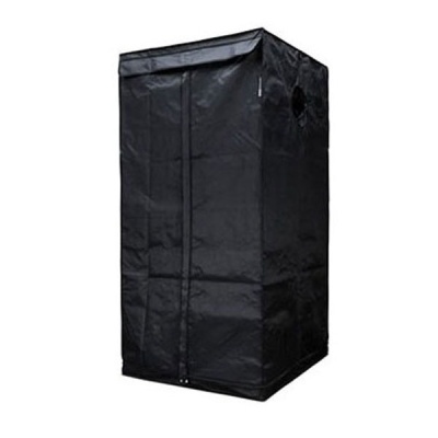 Tenda de cultivo preta retangular com zíper e aberturas laterais