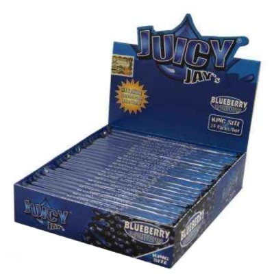 Caixa azul Juicy Jays papel de enrolar sabor blueberry king size