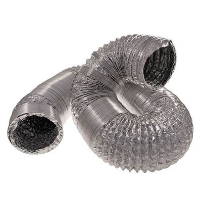 Tubo flexível de alumínio prateado para ventilação