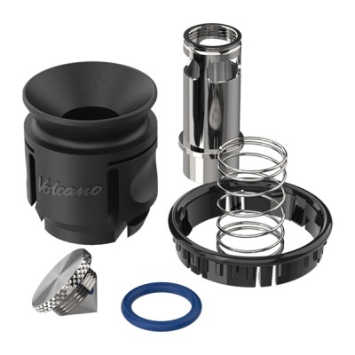Conjunto peças vaporizador Preto e metálico Volcano com mola e anel azul