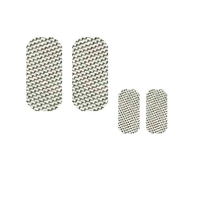 Quatro protetores adesivos em padrão ondas cinzentas e brancas sobre fundo branco