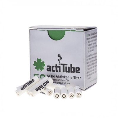 Caixa e filtros slim activados para tabaco actiTube