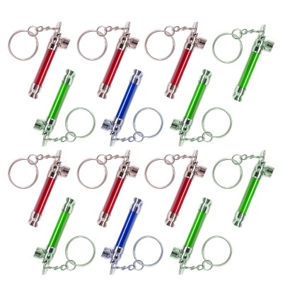 doze cachimbos metálicos coloridos com argolas de chave