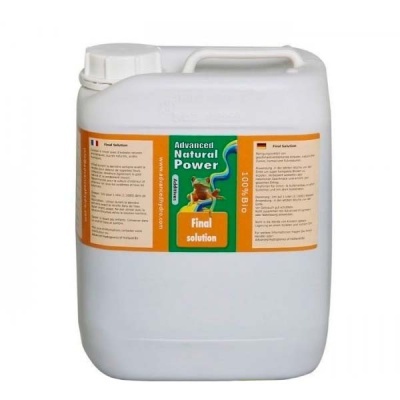 Bidão branco com rótulo colorido Advanced Natural Power Final solution