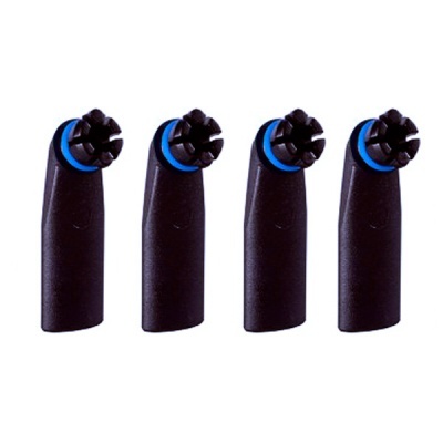 Quatro escovas de substituição para escova elétrica, pretas com anel azul
