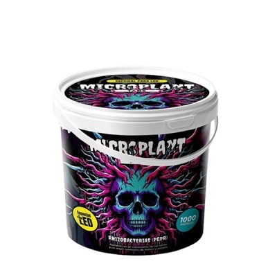 Recipiente branco com tampa e design de caveira azul com cabelo roxo