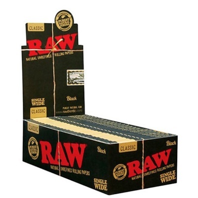 Embalagens RAW Classic Single Wide Black para enrolar tabaco