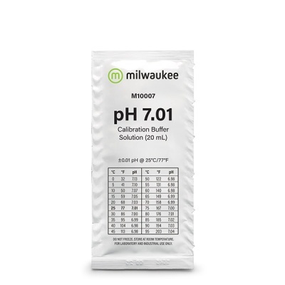 Sachete branco com solução de calibração pH 7.01 da milwaukee