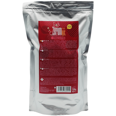 Pacote prateado com etiqueta vermelha e texto em espanhol, produto Zerum Stick Bloc Fresa Silvestre
