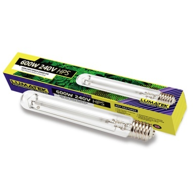 Lâmpada tubular 600W 240V HPS Lumatek com caixa amarela