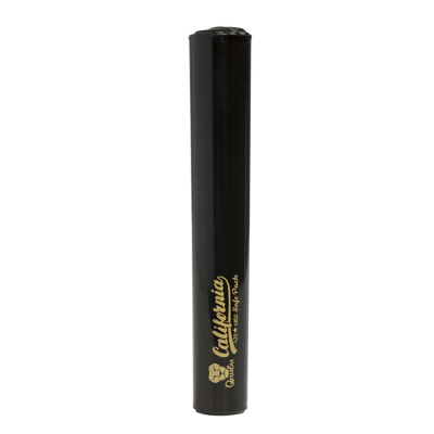 Tubo cilíndrico negro com texto dourado California Quebar