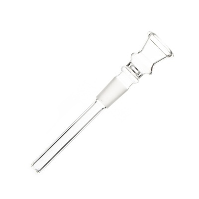 Peça de vidro transparente com encaixe largo e tubo longo