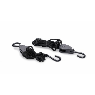 Dois cabos pretos com ganchos nas extremidades