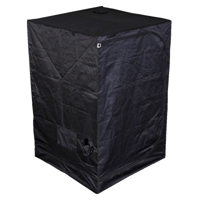 tenda de cultivo preta em tecido sintético com abertura em zíper