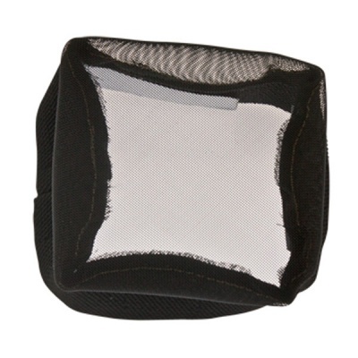 Rede quadrada preta com bordas reforçadas de malha fina