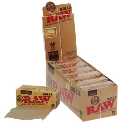 Caixa de papel RAW Classic King Size Rolls e expositor com várias unidades