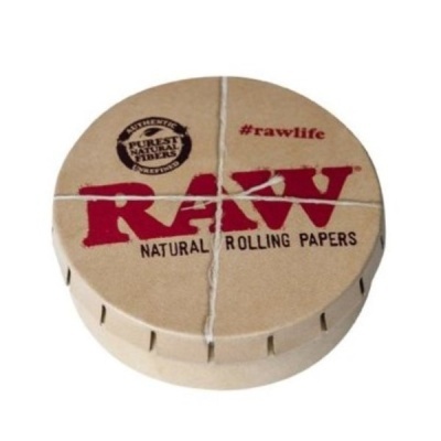 Caixa circular de cartão RAW Natural Rolling Papers com corda branca