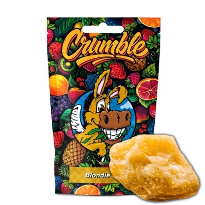 Pacote colorido Crumble com padrão de frutas e pedra amarela cristalina