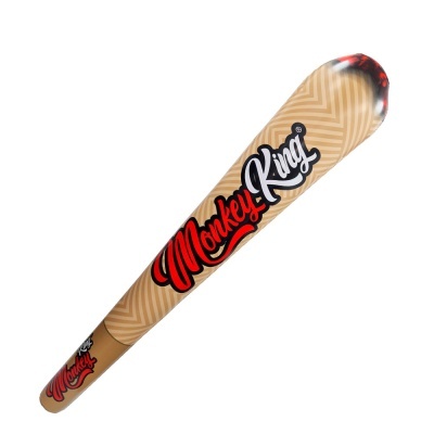 Bastão de baseball Monkey King em madeira com padrões e texto colorido