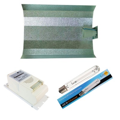 Conjunto de iluminação para horticultura com refletor, transformador e lâmpada HPS 400 W