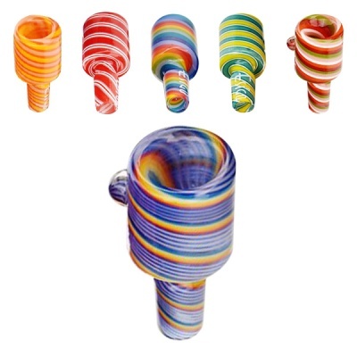 Set de seis cachimbos de vidro coloridos com listras