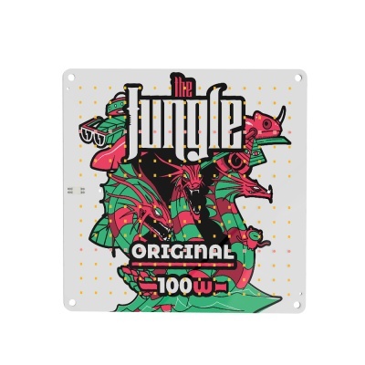Placa decorativa de metal com dragão verde e vermelho e texto the judge ORIGINAL 100W