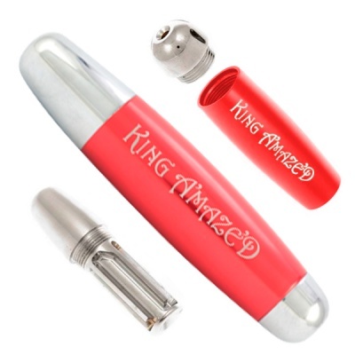 Dispositivo KING AMAZED vermelho com componentes metálicos prateados desmontado