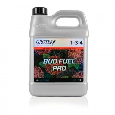 Garrafão cinzento com fertilizante líquido Bud Fuel Pro da Grotek