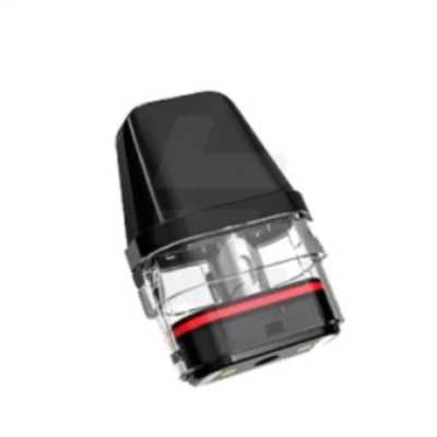 Cartucho de vape preto e transparente com faixa vermelha