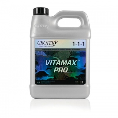 Embalagem plástica cinza de suplemento líquido para plantas Vitamax Pro Grotek