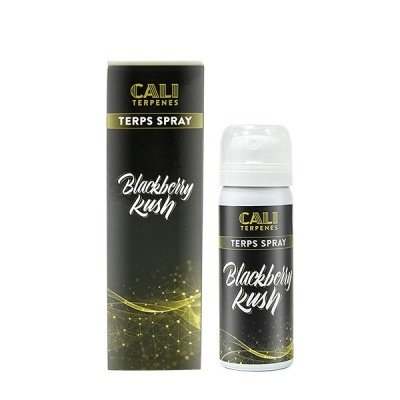 Spray TERPS CALI TERPENES Blackberry Rush preto e dourado