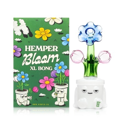 Bong XL Hemper Bloom com embalagem verde floral