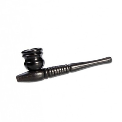 Cachimbo preto de madeira com bowl arredondado