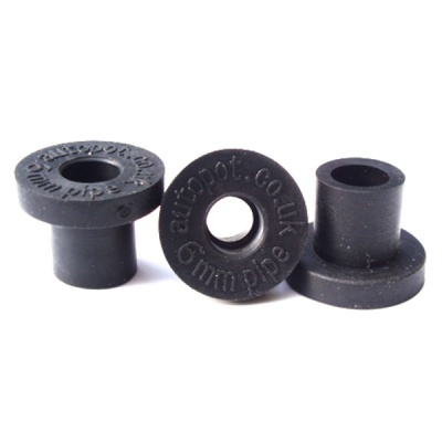 Bujões plásticos pretos com texto Autopot 6mm pipe