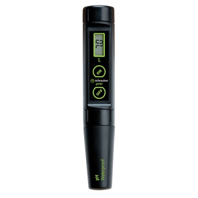 Medidor digital pH preto Milwaukee com display e botões verdes