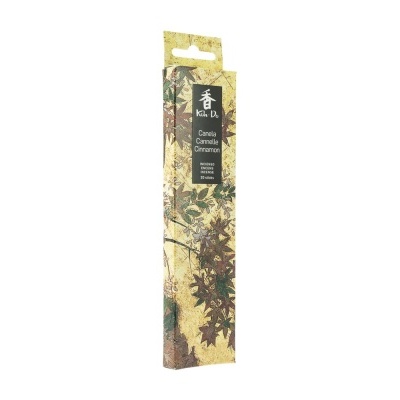 Caixa de incenso de canela Koh-Do com design floral e etiqueta preta