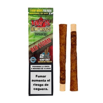 Pacote Jays Hemp Wraps Red Storm com 2 envoltórios de cânhamo castanhos