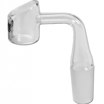 Ponta de vidro transparente em forma de L com encaixe