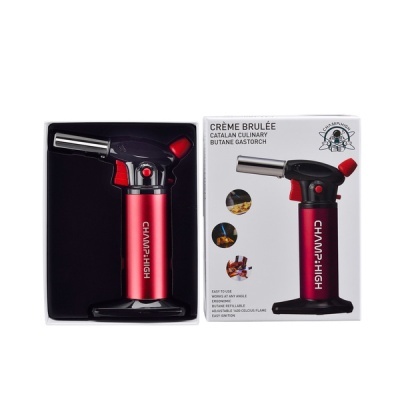 Maçarico culinário vermelho e preto CHAMP HIGH com caixa branca
