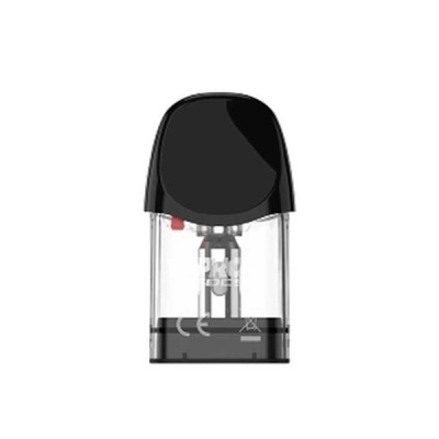 Cartucho de vaporizador transparente com tampa preta e texto URS pod CE