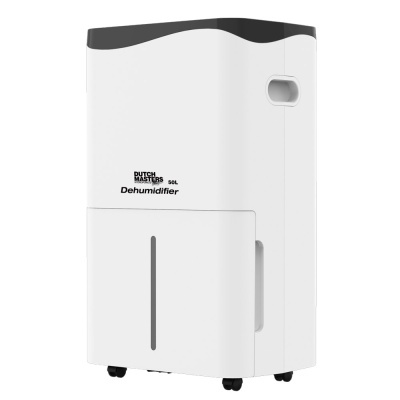 Desumidificador branco DUTCH MASTERS 50L com rodas e pega lateral