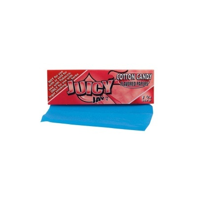 Pacote vermelho de papel de enrolar Juicy Jay's sabor Cotton Candy com papel azul